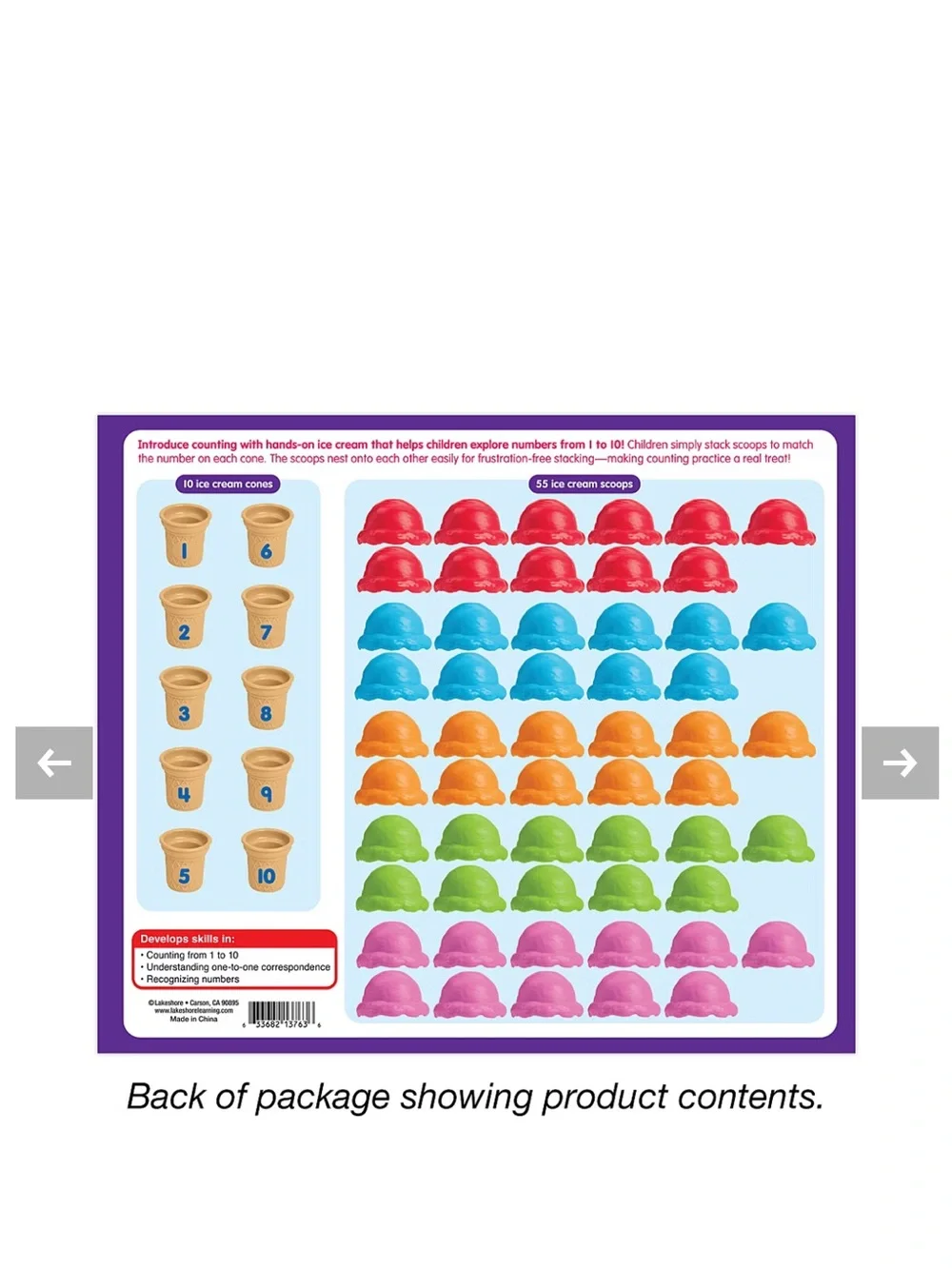 Lakeshore Counting Cones Educational Stacking Toy - Multicolor - Picture 3 of 5